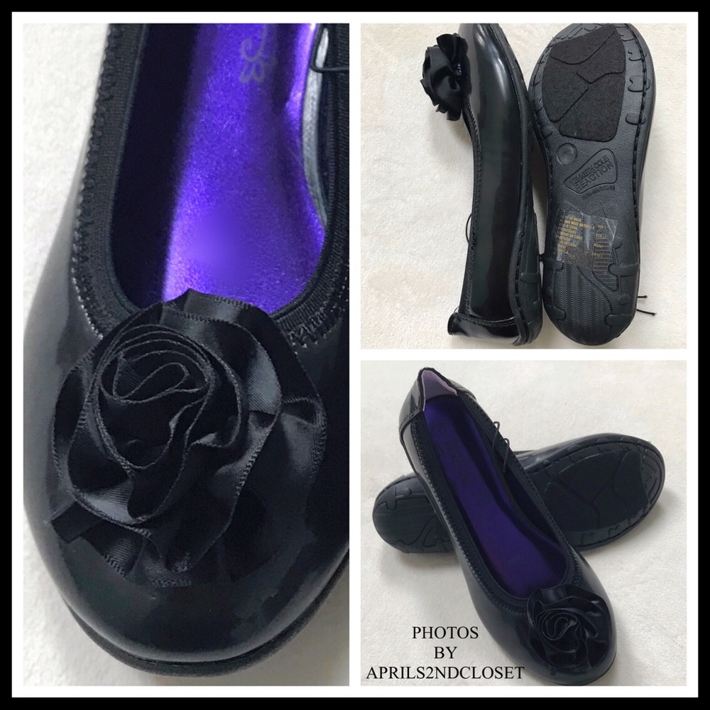 GIRL’S BLACK DRESSY SHOES BALLET FLATS SLIP ONS DRESS SHOES - Picture 4 of 8